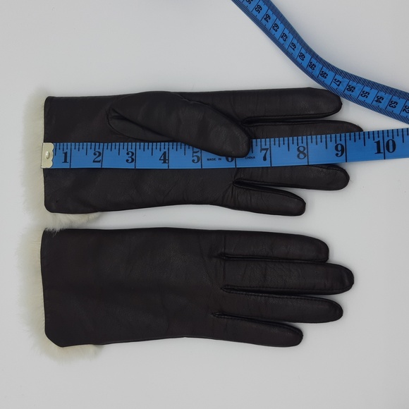 Vintage Frownes - Size 6 1/2 Fur line Leather gloves Brown - Picture 5 of 7